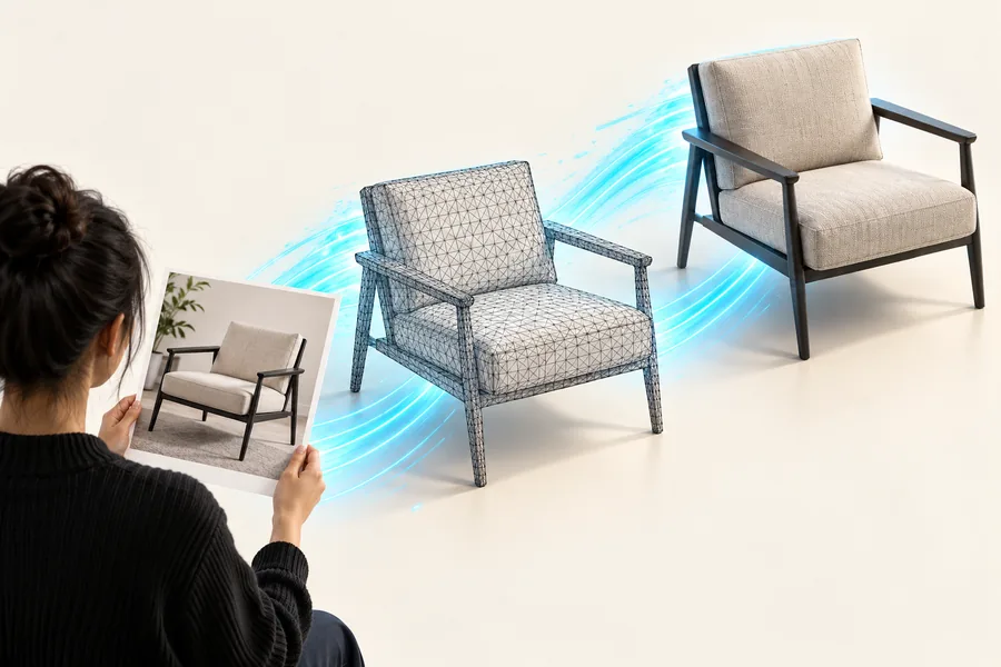 Alpha3d-Funktionsillustration zur Vorbereitung von Referenzbildern